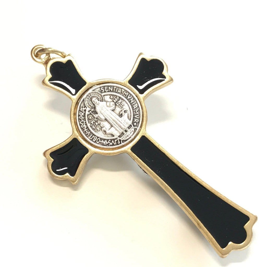 St. Benedict Black 2" Crucifix - Exorcism Cross - Blessed by Pope -San Benito | Catholically