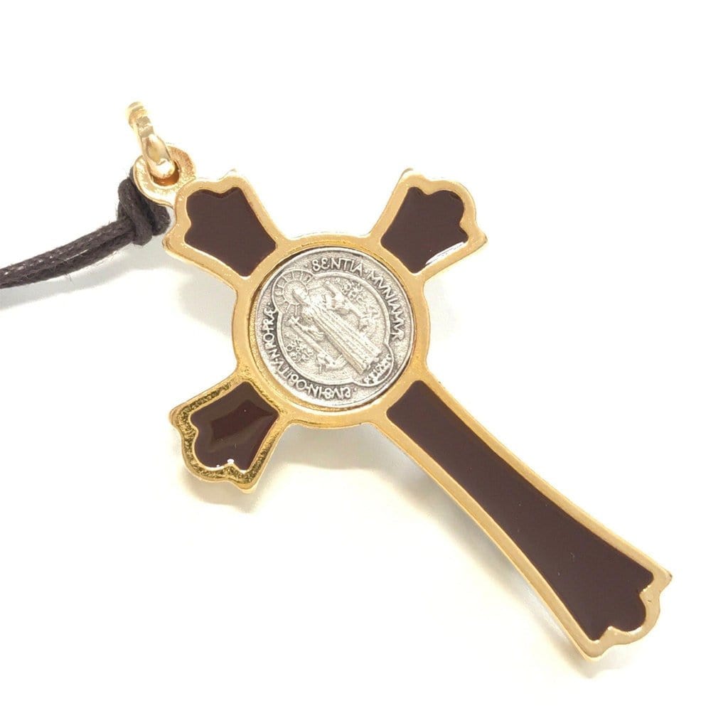 St. Benedict Brown 2" Crucifix - Exorcism Cross - Blessed by Pope -San Benito | Catholically