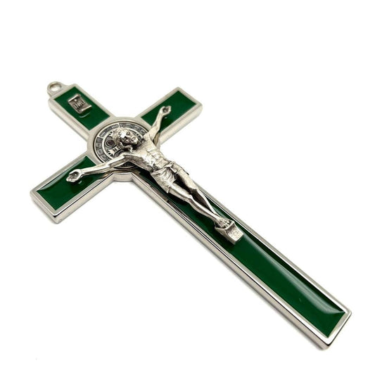 St Benedict Cross for home protection 5" Green | Catholically