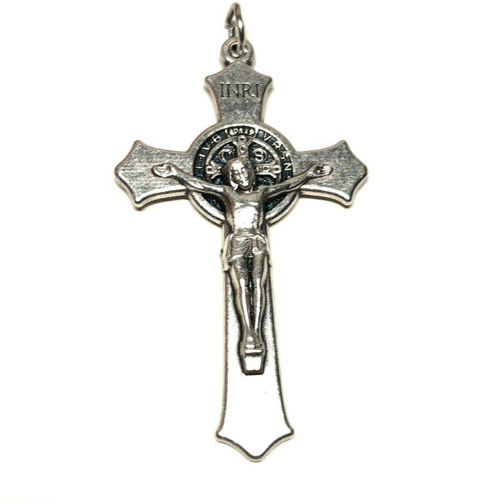 St. Benedict Crucifix - 1.5" Exorcism Cross - Blessed - Rosary Parts | Catholically