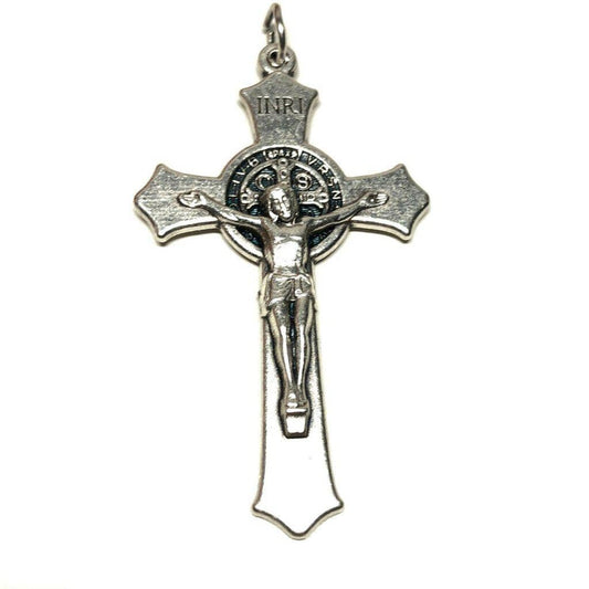 St. Benedict Crucifix - 1.5" Exorcism Cross - Blessed - Rosary Parts | Catholically