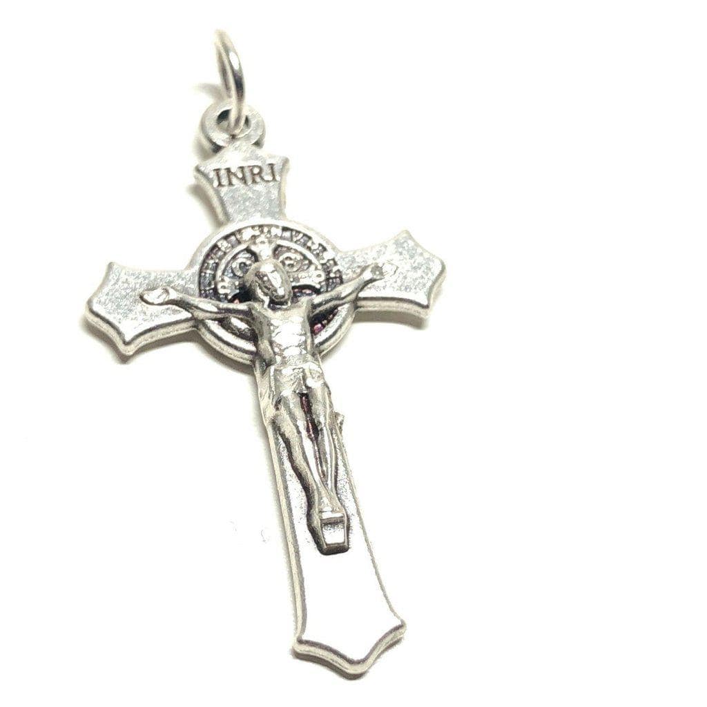 St. Benedict Crucifix - 1.5" Exorcism Cross - Blessed - Rosary Parts | Catholically