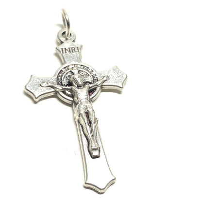 St. Benedict Crucifix - 1.5" Exorcism Cross - Blessed - Rosary Parts | Catholically