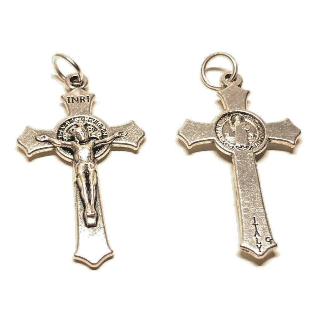 St. Benedict Crucifix - 1.5" Exorcism Cross - Blessed - Rosary Parts | Catholically