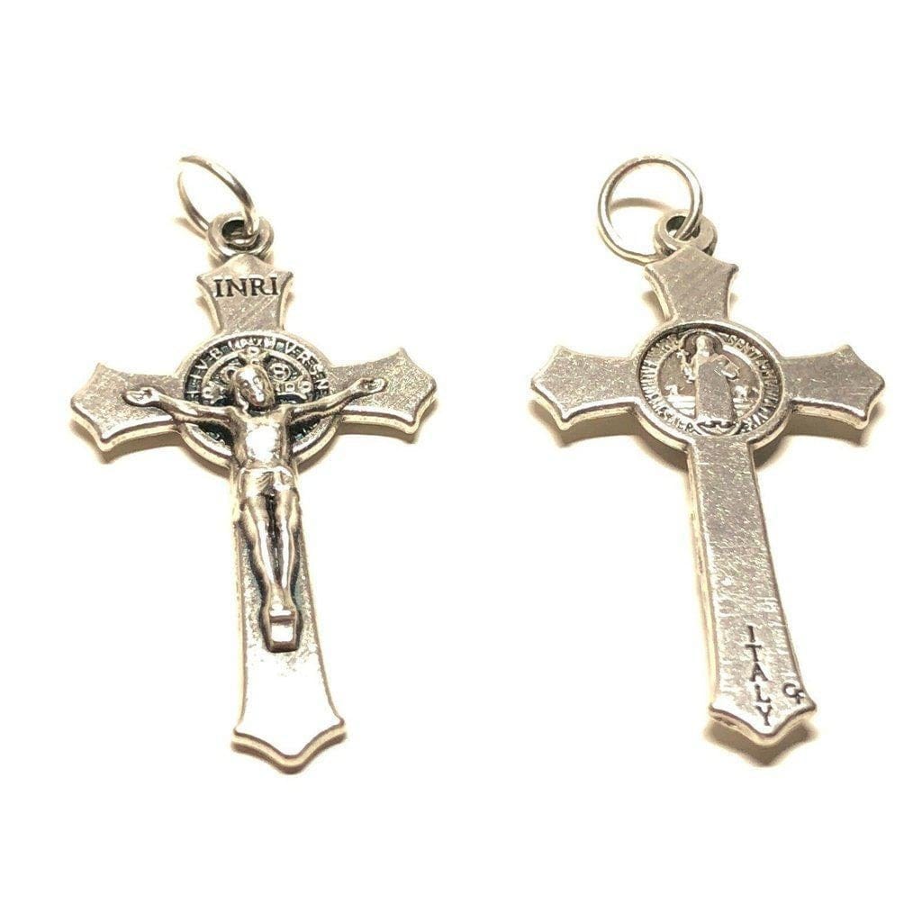 St. Benedict Crucifix - 1.5" Exorcism Cross - Blessed - Rosary Parts | Catholically