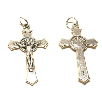 St. Benedict Crucifix - 1.5" Exorcism Cross - Blessed - Rosary Parts | Catholically