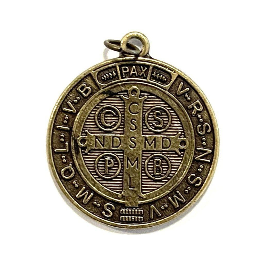 St Benedict Enamel 1" 1/8 Bronze Medal Catholic Exorcism - Blessed By Pope | Catholically