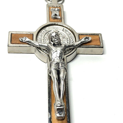 St. Benedict High Quality 3" Wood Crucifix - Exorcism - Cross - Blessed | Catholically