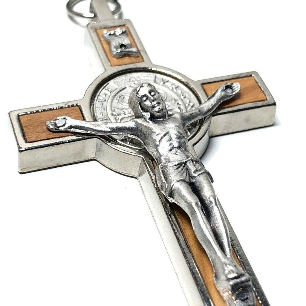 St. Benedict High Quality 3" Wood Crucifix - Exorcism - Cross - Blessed | Catholically