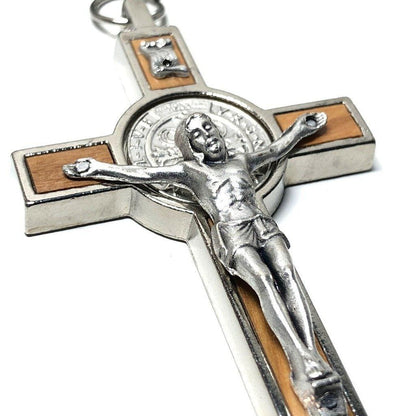 St. Benedict High Quality 3" Wood Crucifix - Exorcism - Cross - Blessed | Catholically