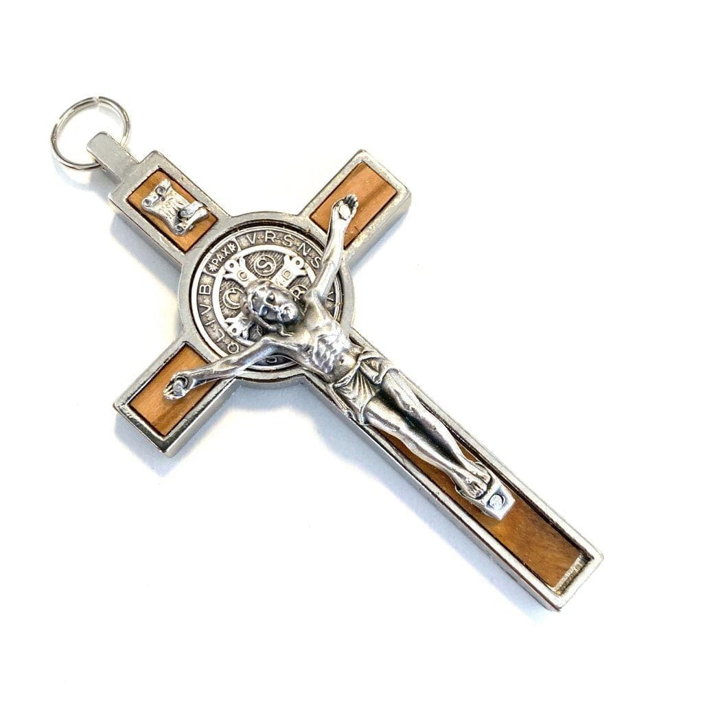 St. Benedict High Quality 3" Wood Crucifix - Exorcism - Cross - Blessed | Catholically