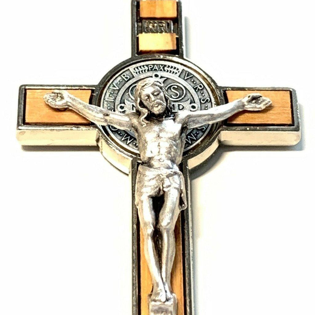 St. Benedict High Quality 3" Wood Crucifix - Exorcism - Cross - Blessed | Catholically