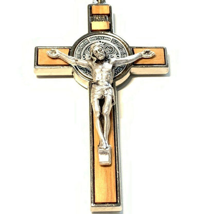 St. Benedict High Quality 3" Wood Crucifix - Exorcism - Cross - Blessed | Catholically
