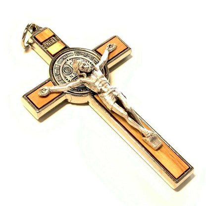 St. Benedict High Quality 3" Wood Crucifix - Exorcism - Cross - Blessed | Catholically
