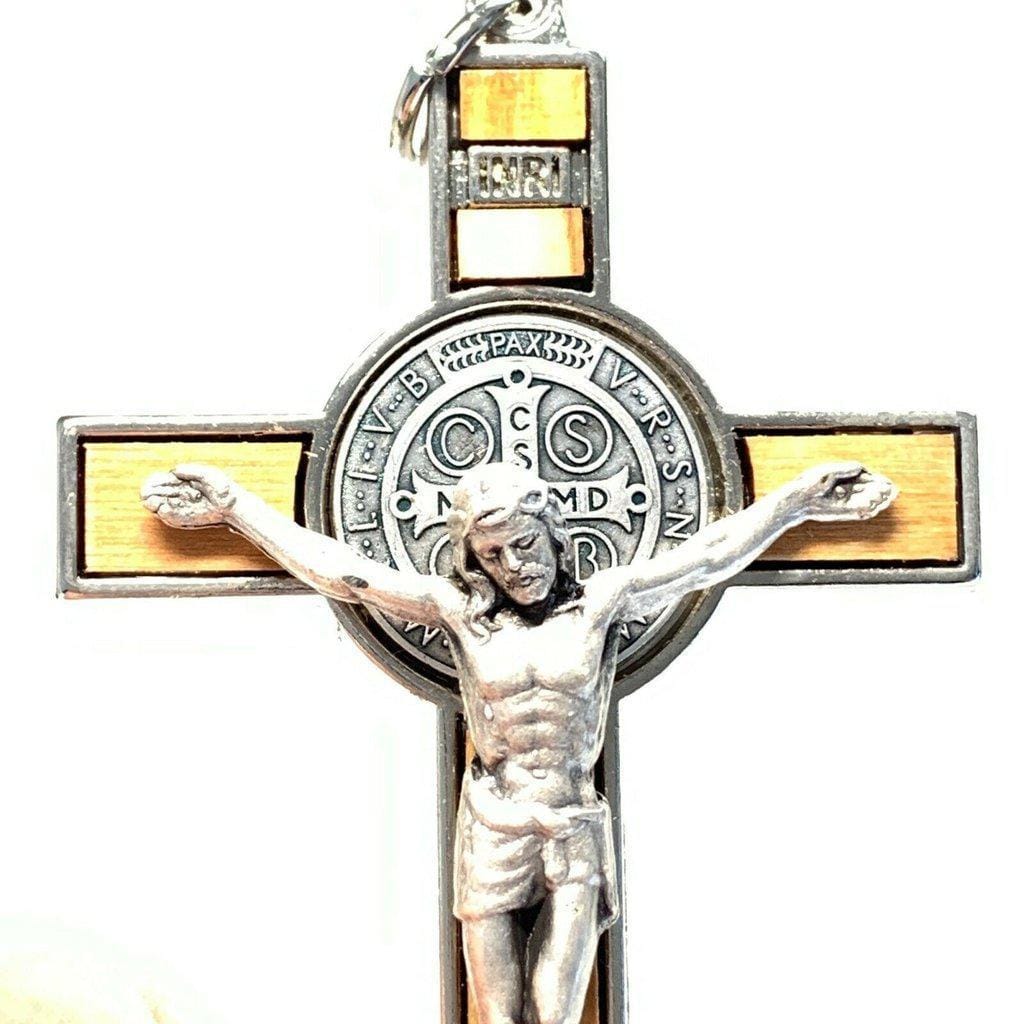 St. Benedict High Quality 3" Wood Crucifix - Exorcism - Cross - Blessed | Catholically