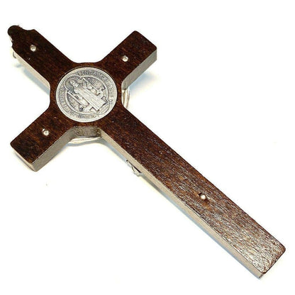 St. Benedict High Quality 7" 1/2 Dark Wood Crucifix - Exorcism - Pectoral Cross | Catholically