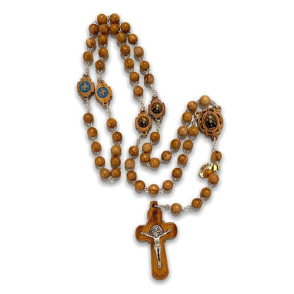 St. Benedict Olive Wood Rosary - Prayer Beads - Blessed By Pope | Catholically