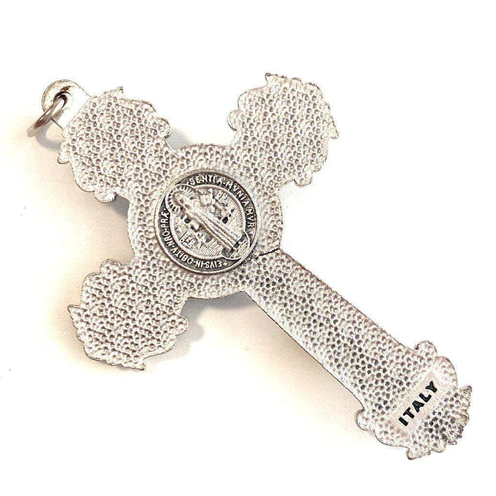 St. Benedict 3" Ornate Crucifix - Blessed By Pope - Pectoral Cross - Pendant | Catholically