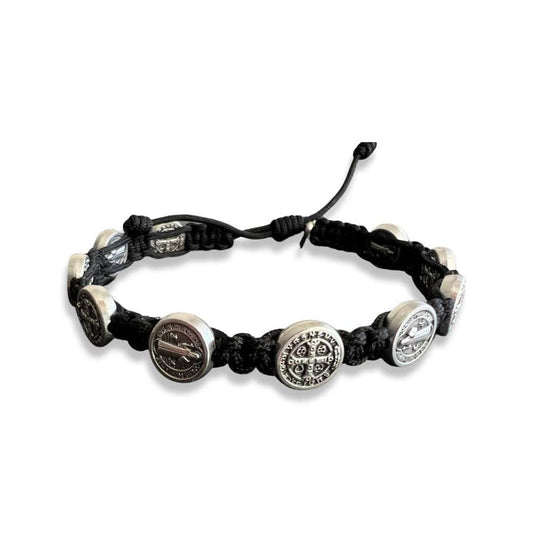 St. Benedict Protection Bracelet with metallic Beads - Blessed By Pope | Catholically
