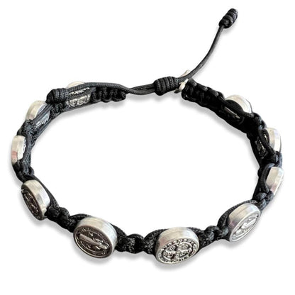 St. Benedict Protection Bracelet with metallic Beads - Blessed By Pope | Catholically