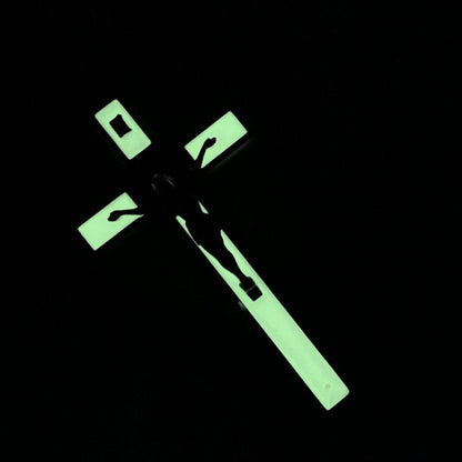 St. Benedict Wall Crucifix - Exorcism Cross - Blessed 7.5" White Fluorescent | Catholically