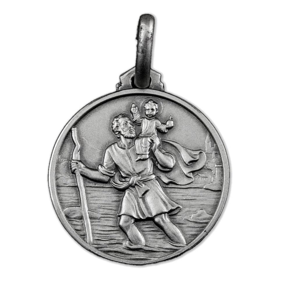 St. Christopher 925 Silver Medal Blessed By Pope - Patron Saint Of Travelers | Catholically