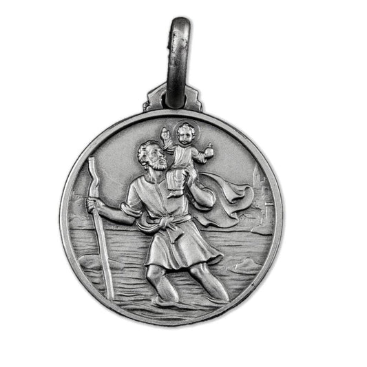 St. Christopher 925 Silver Medal Blessed By Pope - Patron Saint Of Travelers | Catholically