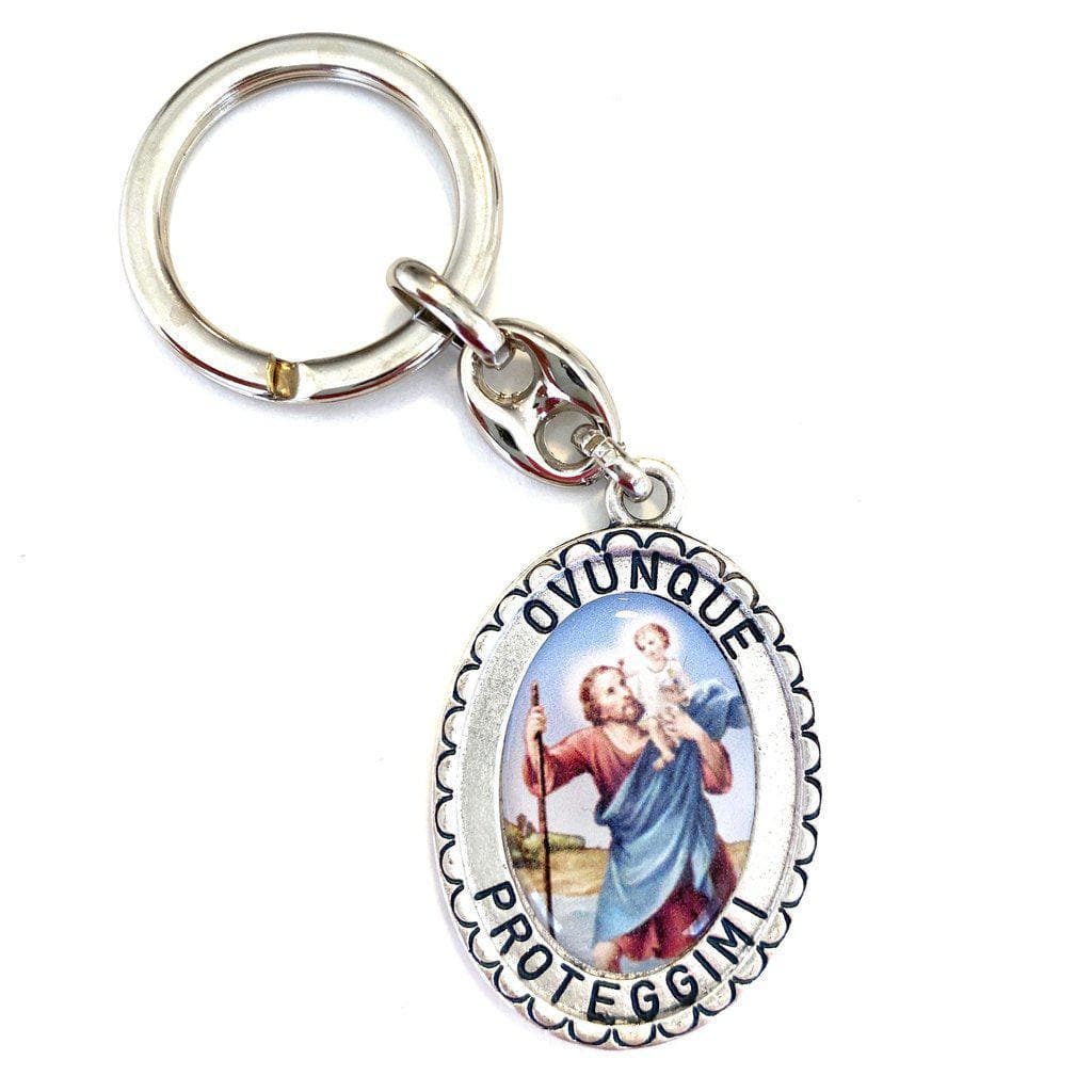 St. Christopher  Catholic Key Ring  Keychain  Keyring Blessed By Pope | Catholically