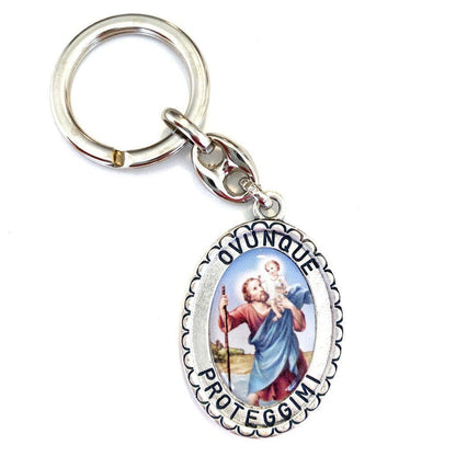 St. Christopher  Catholic Key Ring  Keychain  Keyring Blessed By Pope | Catholically