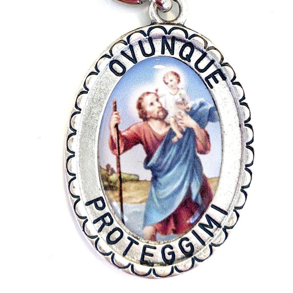 St. Christopher  Catholic Key Ring  Keychain  Keyring Blessed By Pope | Catholically