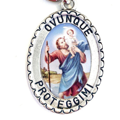 St. Christopher  Catholic Key Ring  Keychain  Keyring Blessed By Pope | Catholically