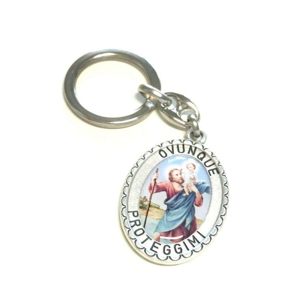 St. Christopher  Catholic Key Ring  Keychain  Keyring Blessed By Pope | Catholically