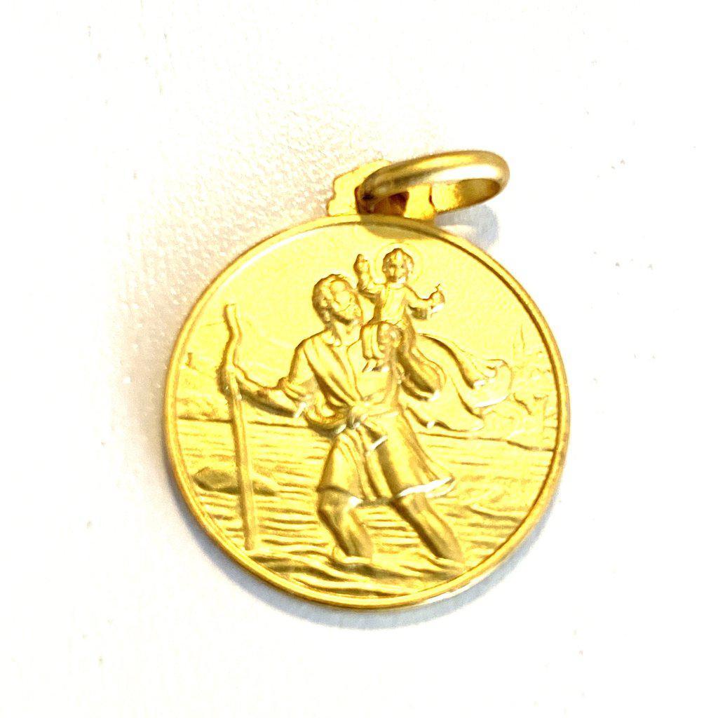 St. Christopher Gold Plated 925 Silver Medal - Patron Saint Of Travelers | Catholically