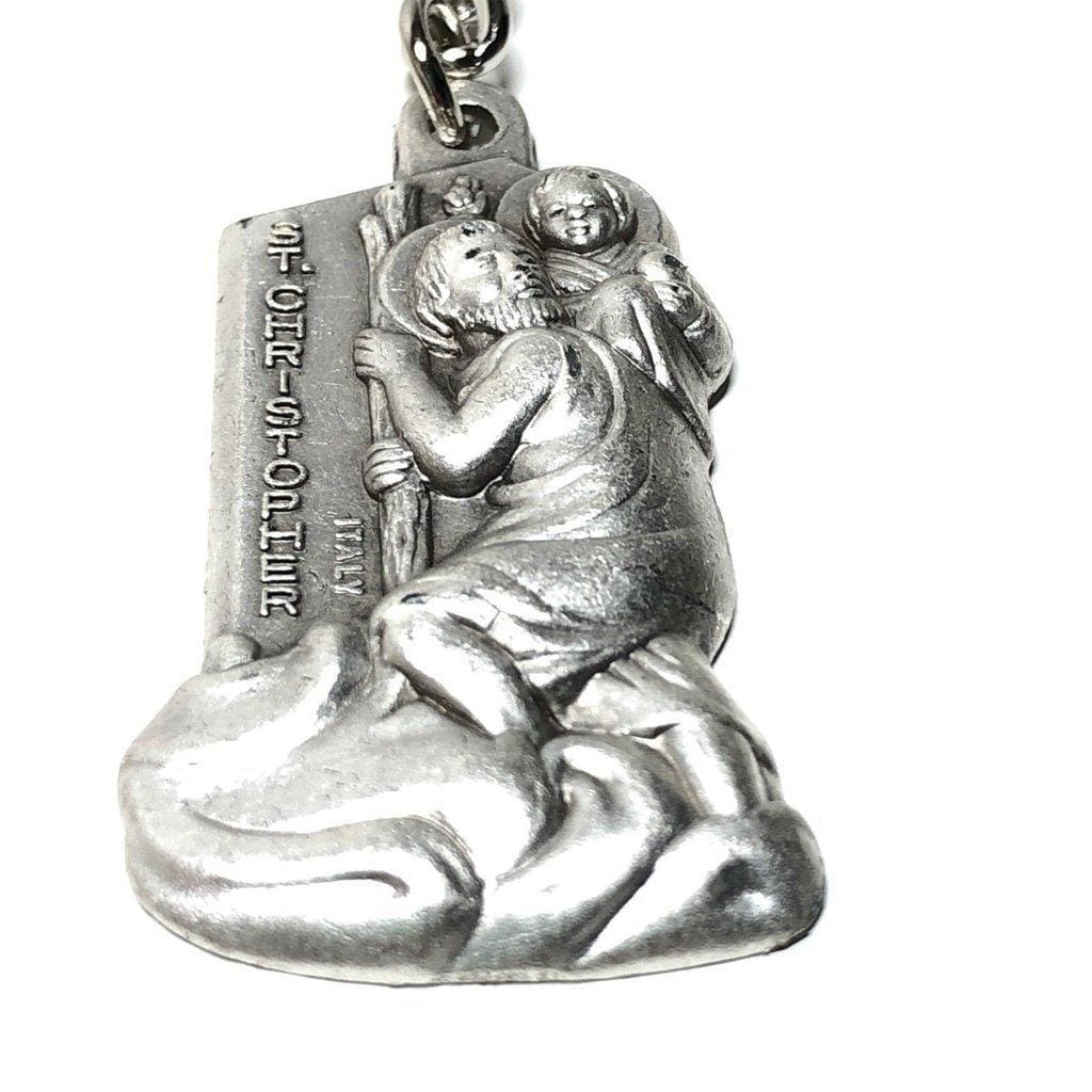 St. Christopher Key Chain - Medal Pendant  Blessed By Pope - Key Ring | Catholically