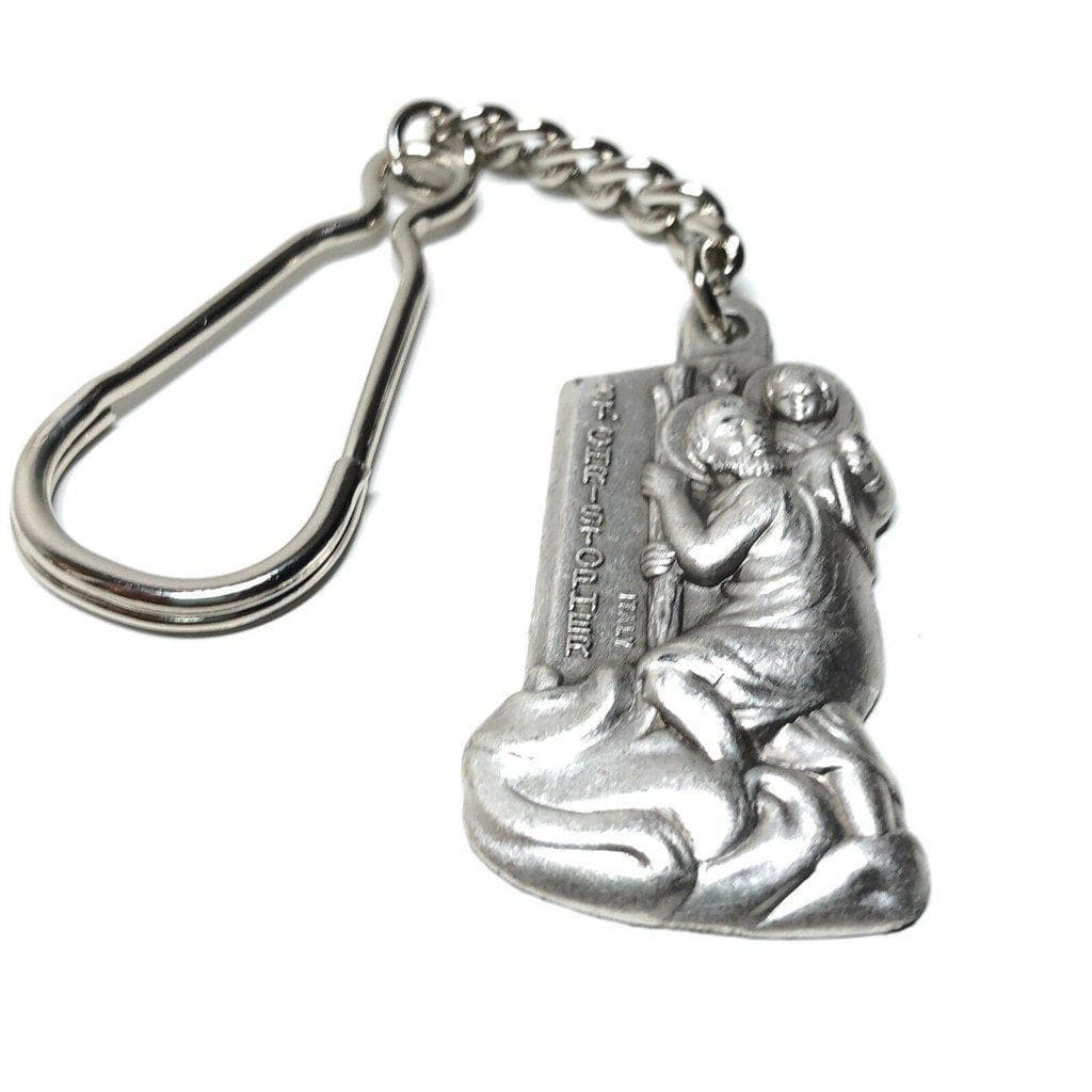 St. Christopher Key Chain - Medal Pendant  Blessed By Pope - Key Ring | Catholically