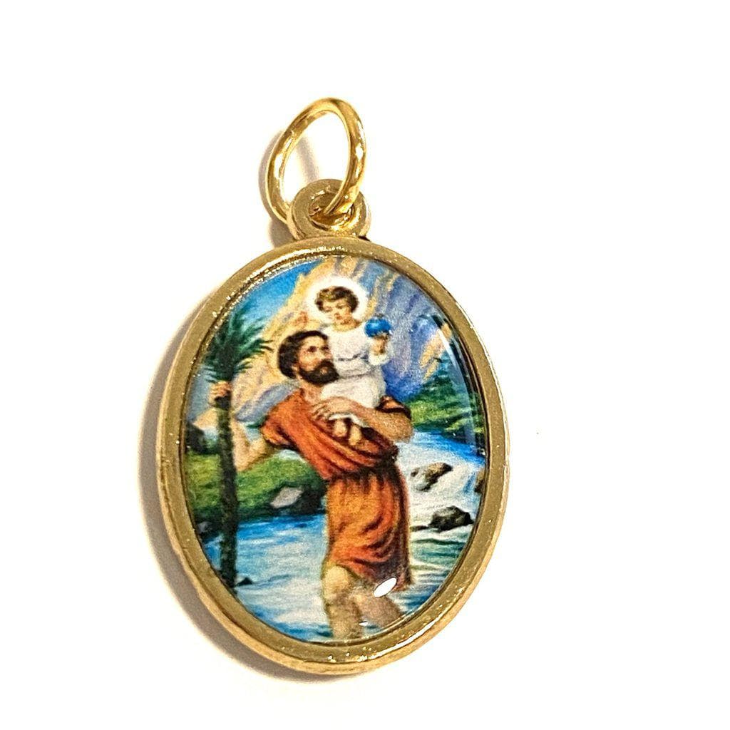 St. Christopher & Madonna Medal - Patron Saint of Travelers - Pendant | Catholically