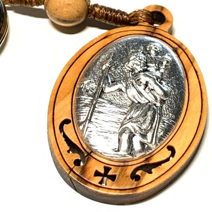 St. Christopher  Olive Wood Key Ring - Keychain - Keyring  Blessed By Pope | Catholically