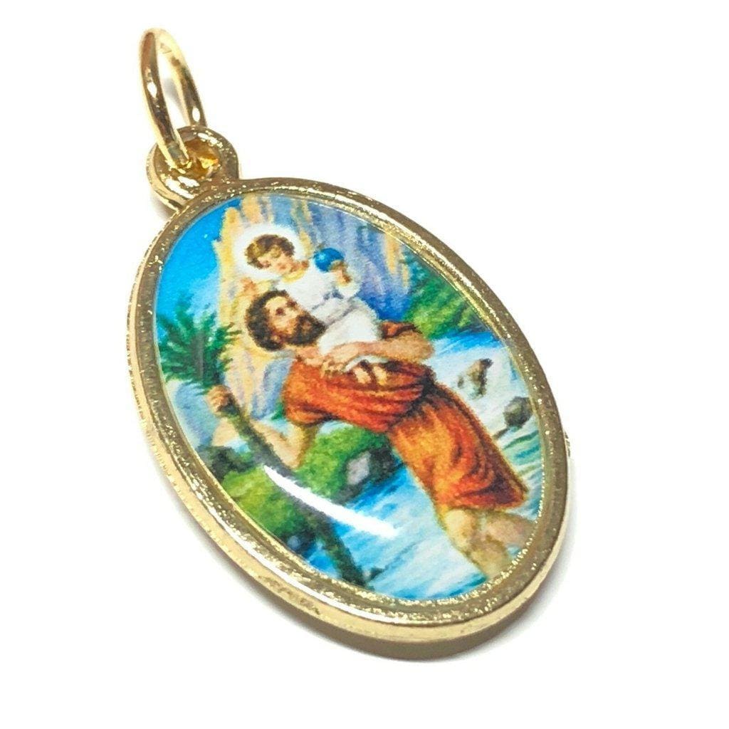 St. Christopher & Our Lady Madonnina Of Streets Medal Pendant Charm - Blessed | Catholically