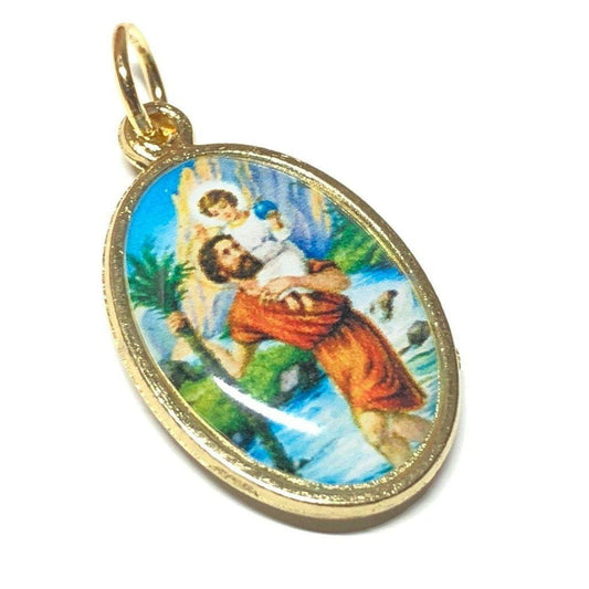 St. Christopher & Our Lady Madonnina Of Streets Medal Pendant Charm - Blessed | Catholically