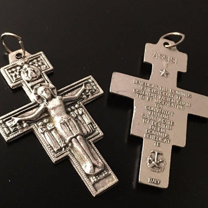St. Damian Crucifix  Blessed by Pope- Cross - Pendant - Franciscan | Catholically