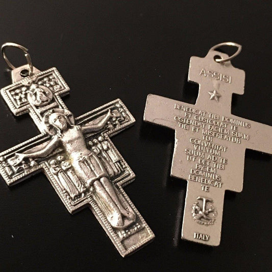 St. Damian Crucifix  Blessed by Pope- Cross - Pendant - Franciscan | Catholically