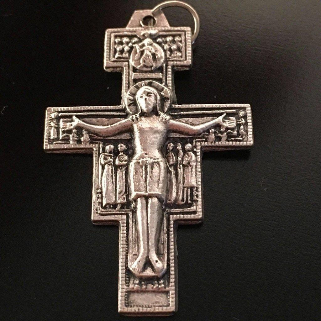 St. Damian Crucifix  Blessed by Pope- Cross - Pendant - Parts | Catholically