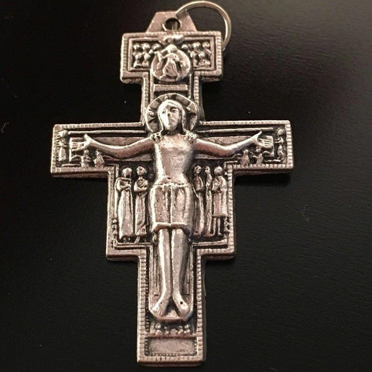 St. Damian Crucifix  Blessed by Pope- Cross - Pendant - Parts | Catholically