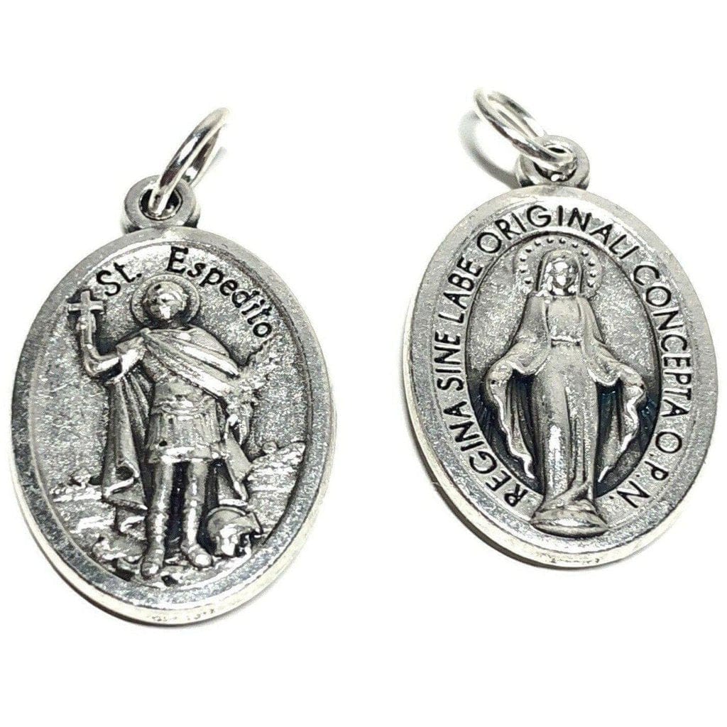 St.  Expedite Medal & Miraculous Medal - Pendant - Charm | Catholically