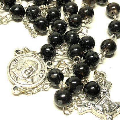 St Father Pio  Blessed  Rosary-Chain w/ 2nd Class Free Relic Padre Pio | Catholically