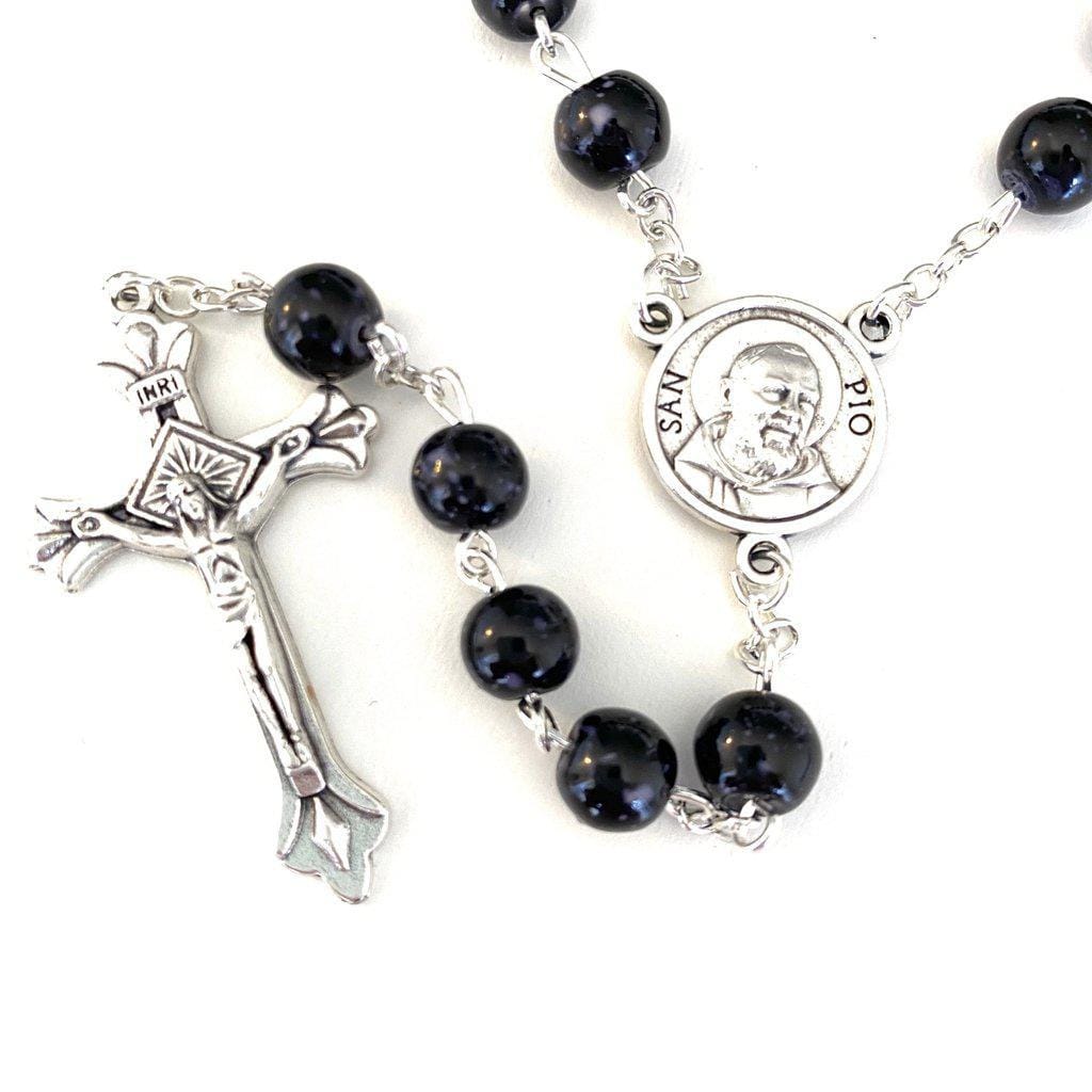 St Father Pio  Blessed  Rosary-Chain w/ 2nd Class Free Relic Padre Pio | Catholically