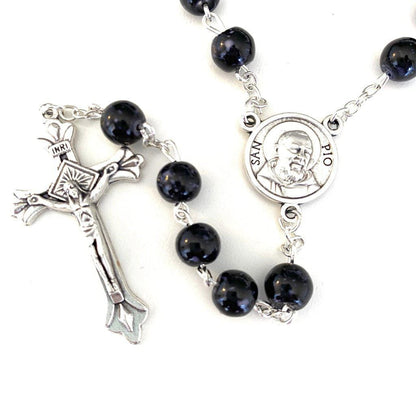 St Father Pio  Blessed  Rosary-Chain w/ 2nd Class Free Relic Padre Pio | Catholically