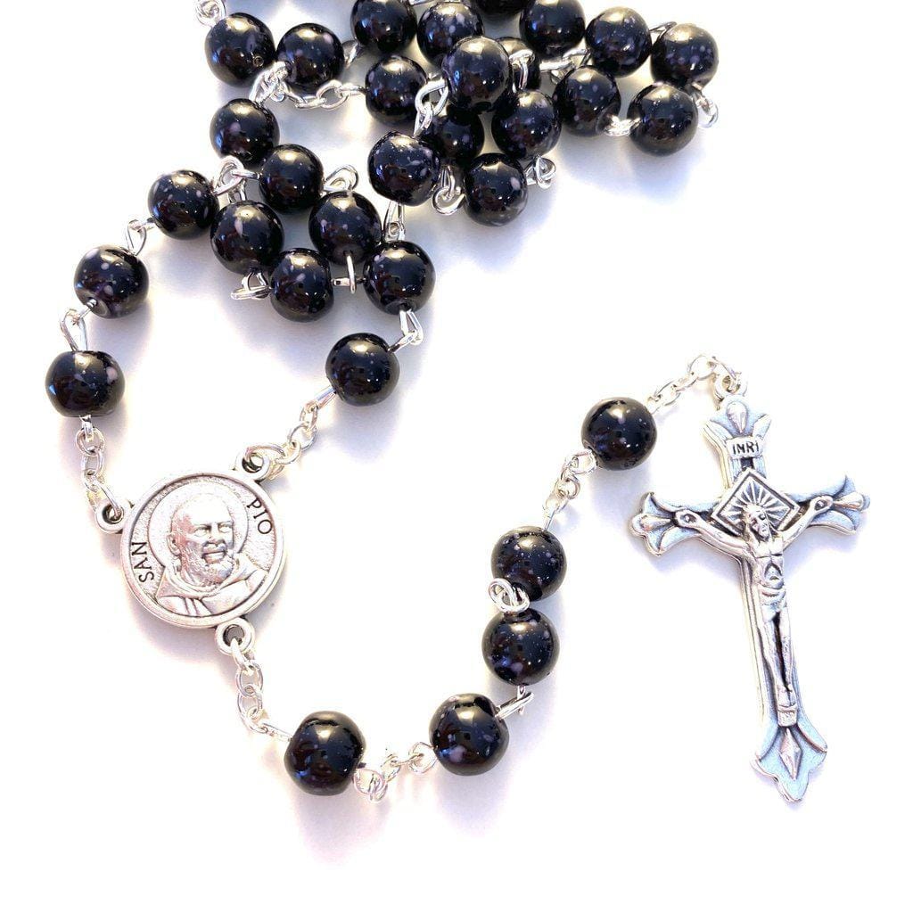 St Father Pio  Blessed  Rosary-Chain w/ 2nd Class Free Relic Padre Pio | Catholically