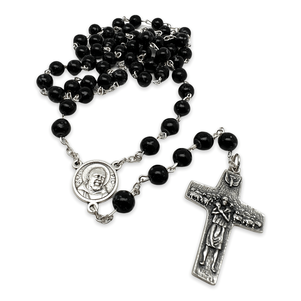 St Father Pio  Blessed  Rosary-Chain w/ 2nd Class Free Relic Padre Pio | Catholically