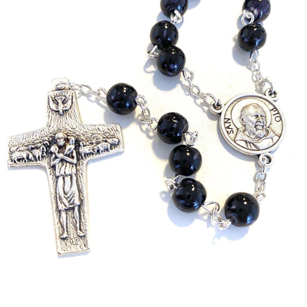 St Father Pio  Blessed  Rosary-Chain w/ 2nd Class Free Relic Padre Pio | Catholically